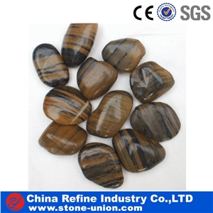 Polished Wooden Loose Pebbles Wholesale,Mixed Pebble Stone,Pebble for Landscaping Decoration,Stone Tumbled Washed River Stone