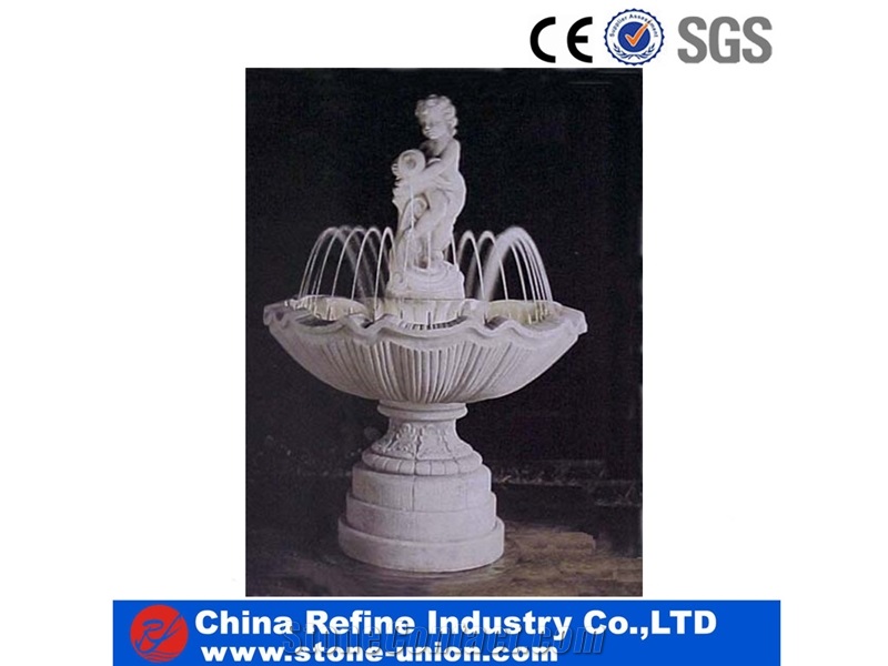 Rolling Ball Fountains,Garden Landscaping Natural Stone Fountain Floating Ball,Marble Water Fountain with Statue,Water Fountain Decoration