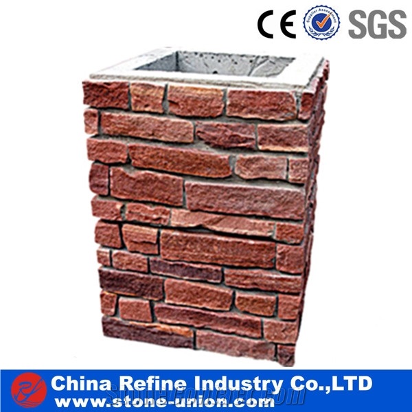 Slate Corner,Slate Pillar, Slate Post,Ledgestone Natural Decorative Stone Column,Multicolor Pillar,Garden Stone Gate Post,Fence Column