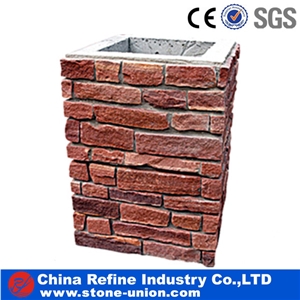 Slate Corner,Slate Pillar, Slate Post,Ledgestone Natural Decorative Stone Column,Multicolor Pillar,Garden Stone Gate Post,Fence Column