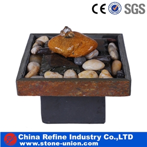 Tabletop Stone Fountain,Floor Stone Fountain with Light,Latest Product Fashionable Beautiful Decorative Natural Hand Carved Slate Fountain