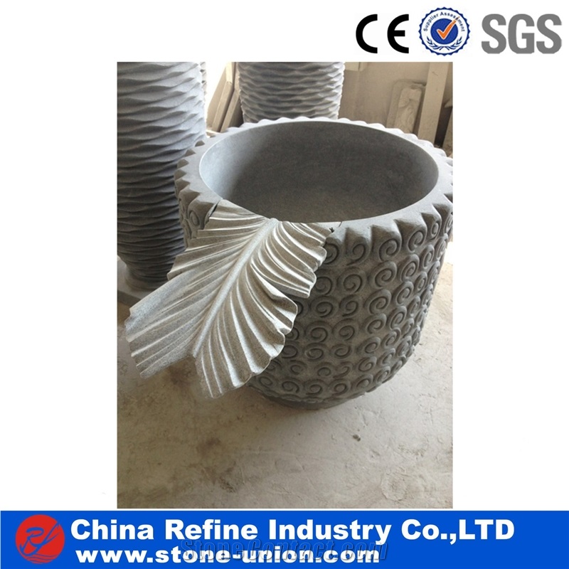 Tall Unique Stone Outdoor Planter, Exterior Flower Pots, Exterior Flower Pots,Flower Stand,Planter Pots,Planters Column Base