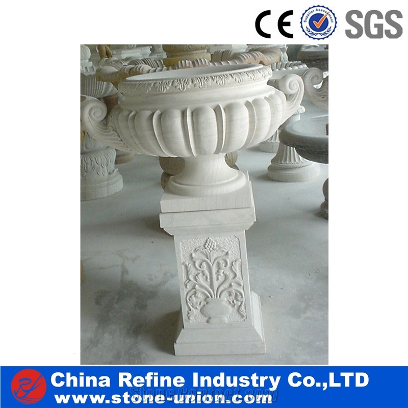 Tall Unique Stone Outdoor Planter, Exterior Flower Pots, Exterior Flower Pots,Flower Stand,Planter Pots,Planters Column Base