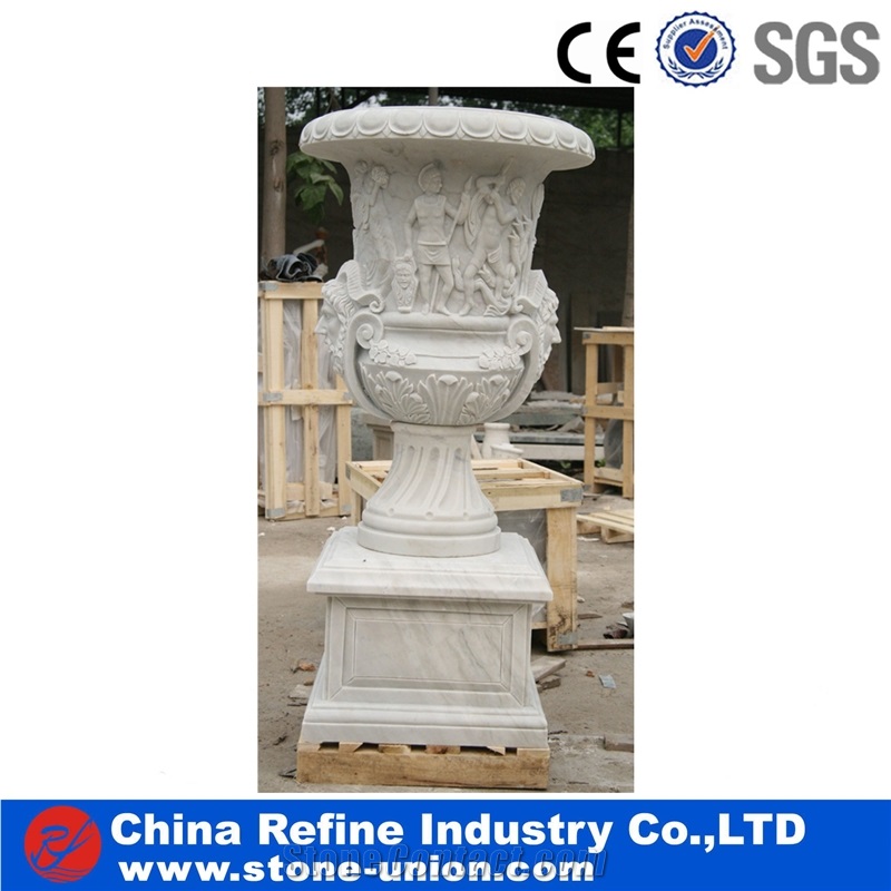 Tall Unique Stone Outdoor Planter, Exterior Flower Pots, Exterior Flower Pots,Flower Stand,Planter Pots,Planters Column Base