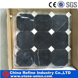 Tile Marble Tile Marble Mosaic Tile Nero Marquina, Black Marble,Hexagon Nero Marquina Marble Mosaic Wall Tile,Polished Mosaic,Floor & Wall Mosaic