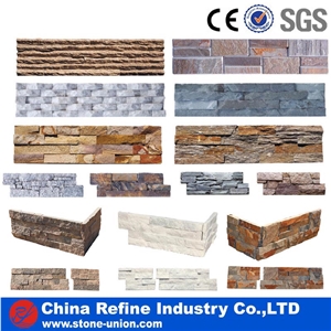 White Quartzite Cultured Stone Ledge Stone Wall Cladding&Pure White Thin Stone Veneer ,Cheaper S Shape Stone Veneer,Natural White Slate