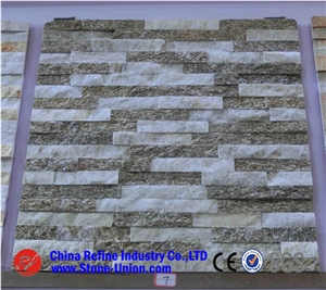 White Quartzite Cultured Stone On Wall, Wall Cladding, Quatzite Stone Wall Decor, Strip White Wall Cladding,Manufactured Thin Stone Veneer