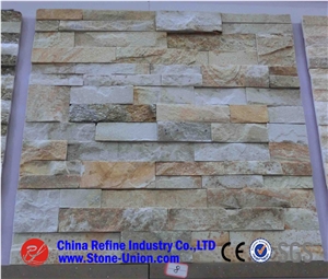 White Quartzite Cultured Stone On Wall, Wall Cladding, Quatzite Stone Wall Decor, Strip White Wall Cladding,Manufactured Thin Stone Veneer
