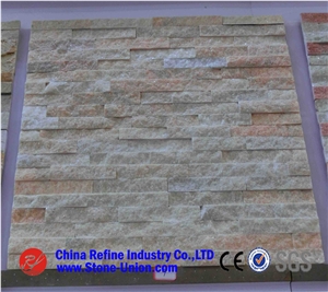 White Quartzite Cultured Stone On Wall, Wall Cladding, Quatzite Stone Wall Decor, Strip White Wall Cladding,Manufactured Thin Stone Veneer