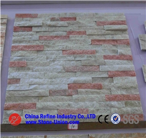 White Quartzite Cultured Stone On Wall, Wall Cladding, Quatzite Stone Wall Decor, Strip White Wall Cladding,Manufactured Thin Stone Veneer