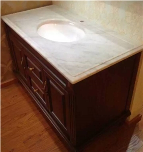Bianco Carrara Bathroom Countertops, Italy White Marble Tops, Bathroom Vanity Tops.