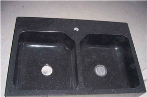 Big Galaxy, Medium Galaxy, Black Galaxy-C Kitchen Sink&Basins, Kitchen Worktops,India Black Granite, Black Galaxy Granite Kitchen Countertops