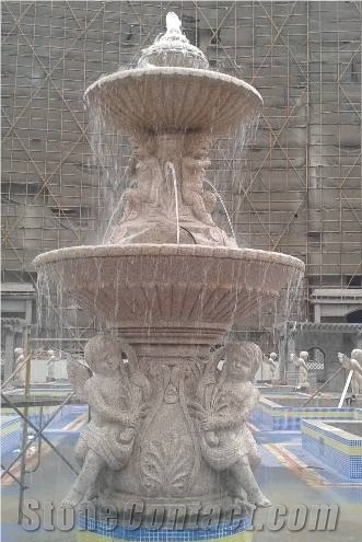 Golden Grain, Garden Fountains, Exterior Fountains, Sculptured Fountains, China Yellow Granite