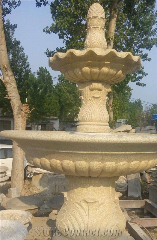 Golden Grain, Garden Fountains, Exterior Fountains, Sculptured Fountains, China Yellow Granite