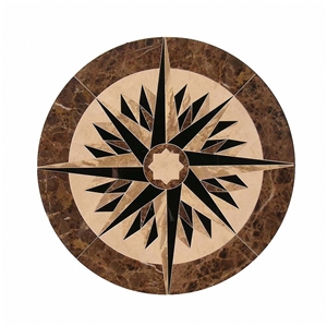 Marron Emperador Dark, Waterjet Medallions, Round Medallions, Floor Medallions, Spain Brown Marble