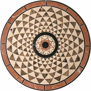 Marron Emperador Dark, Waterjet Medallions, Round Medallions, Floor Medallions, Spain Brown Marble