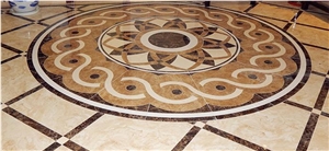 Marron Emperador Dark, Waterjet Medallions, Round Medallions, Floor Medallions, Spain Brown Marble