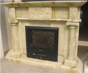 Onyx Green, Fireplace Decorating, Fireplace Insert, Natural Stone Fireplaces, Sculptured Fireplace, Pakistan Green Onyx