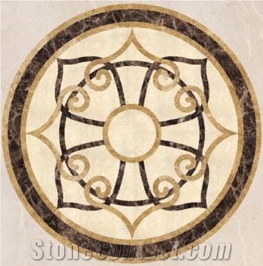 Paradiso Brown, Water Medallions, Round Medallions, Floor Medallions, Turkey Brown Marble