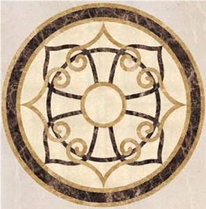 Paradiso Brown, Water Medallions, Round Medallions, Floor Medallions, Turkey Brown Marble