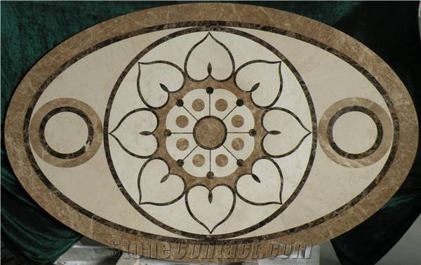 Paradiso Brown, Water Medallions, Round Medallions, Floor Medallions, Turkey Brown Marble