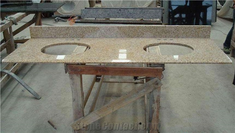 Rust Stone Shijing, Sunset Gold Shijing Countertops, Bathroom Countertops, Bathroom Vanity Tops, Bathroom Solid Surface, China Yellow Granite
