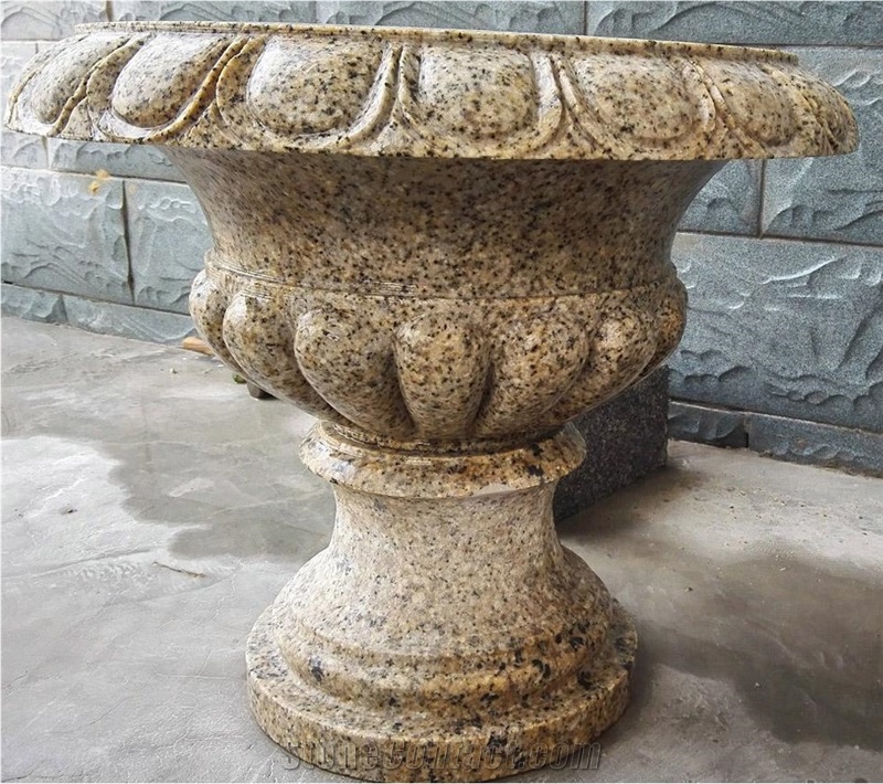Rust Stone , Sunset Gold, Flower Pots, Planter Pots, Outdoor Planters, Exterior Flower Pots, China Yellow Granite