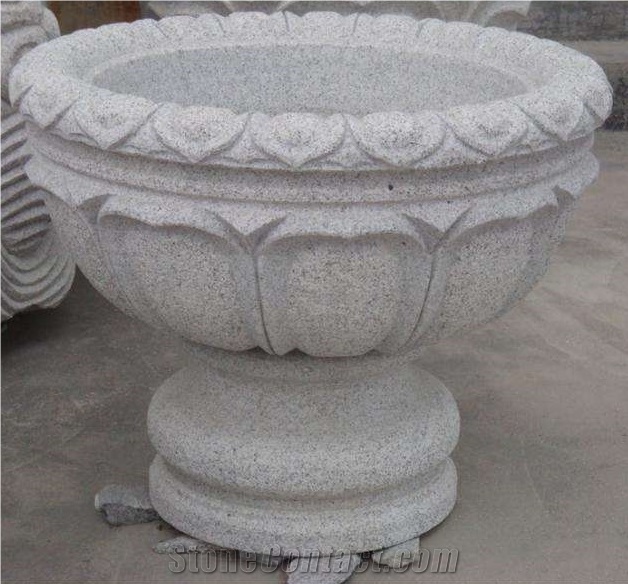 Sesame White, Flower Pots, Planter Pots, Outdoor Planters, Exterior Flower Pots, China White Granite