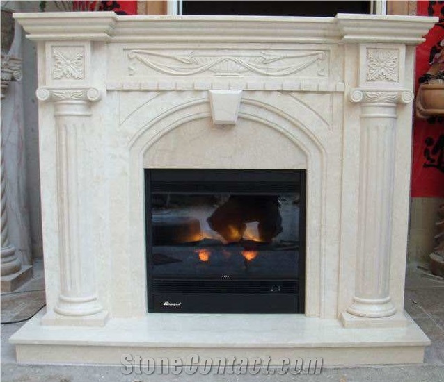 Spanish Gold, Fireplace Decorating, Fireplace Insert, Natural Stone Fireplaces, Handcarved Fireplace, Spain Yellow Marble