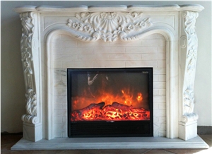 White Jade, Fireplace Decorating, Fireplace Insert, Natural Stone Fireplaces, Sculptured Fireplace, China White Marble