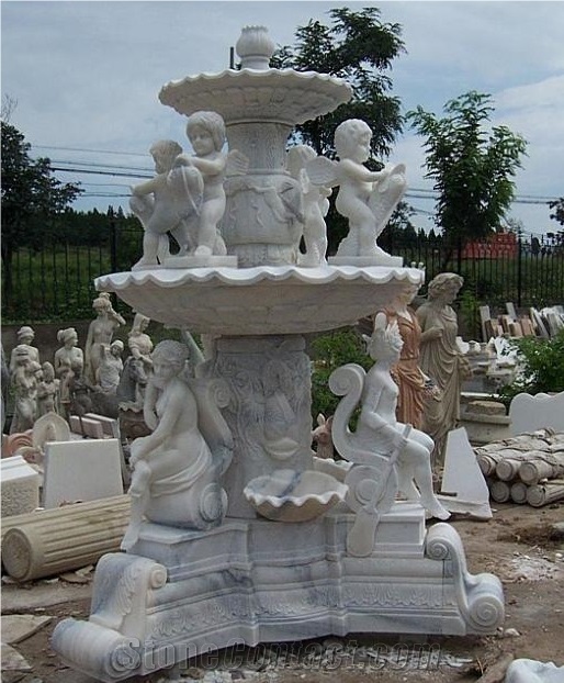 White Jade, Garden Fountains, Exterior Fountains, Sculptured Fountains, China White Marble