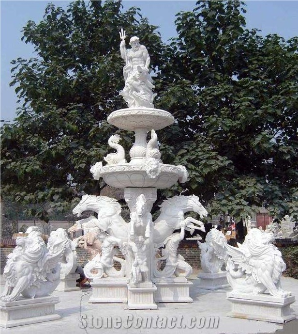 White Jade, Garden Fountains, Exterior Fountains, Sculptured Fountains, China White Marble