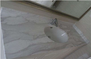 White Volakas Marble Countertops, Bathroom Countertops, Bathroom Vanity Tops, Bathroom Solid Surface, Greece White Marble