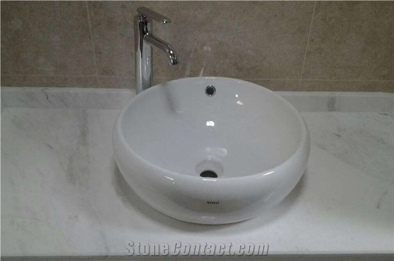 White Volakas Marble Countertops, Bathroom Countertops, Bathroom Vanity Tops, Bathroom Solid Surface, Greece White Marble