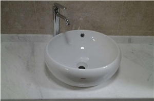 White Volakas Marble Countertops, Bathroom Countertops, Bathroom Vanity Tops, Bathroom Solid Surface, Greece White Marble