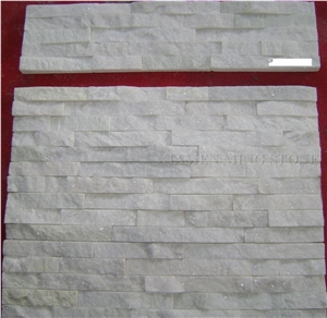 A Quality China White Quartzite Culture Stone Stacked Stone Veneer,Split Face Thin Stone Veener Exposed Garden Waterfall
