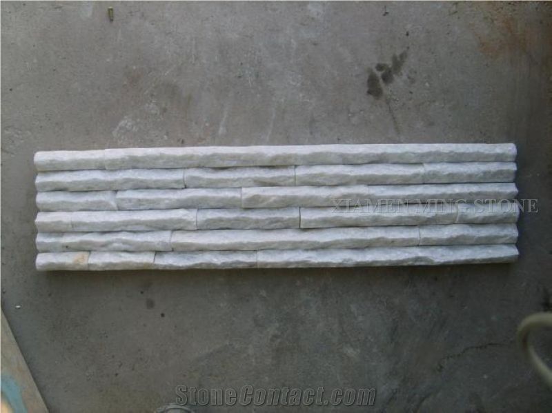 A Quality China White Quartzite Culture Stone Stacked Stone Veneer,Split Face Thin Stone Veener Exposed Garden Waterfall