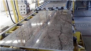A Quality Silver River Grey Marble Polished Brown Veins Marble Slab Tile for Hotel Reception Table,Machine Cut Panel Floor Covering,Hotel Walling