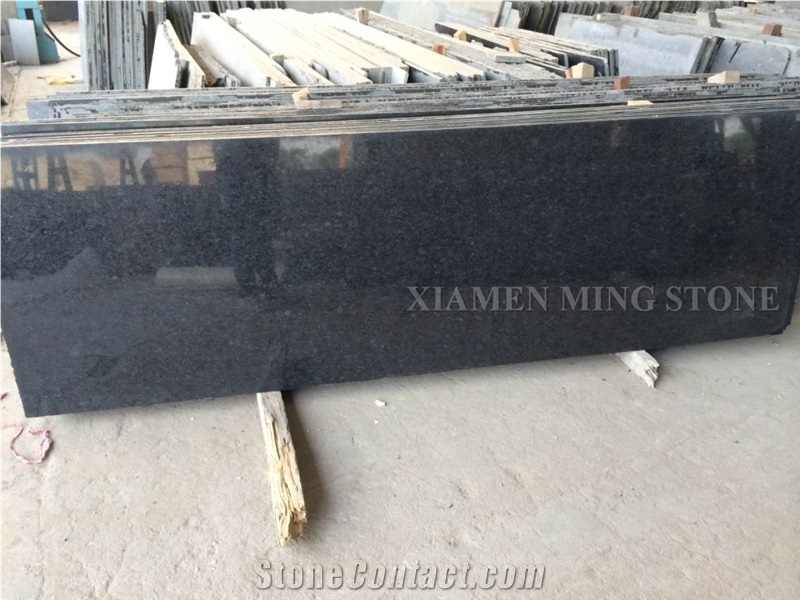 Absolute Ash Black Nero Granite Tile, Villa Wall Cladding Panel Slabs, Crystal Galaxy Granite Exterior Building Floor Pattern Tile