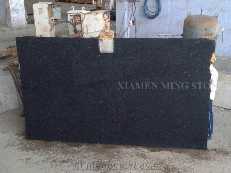 Absolute Ash Black Nero Granite Tile, Villa Wall Cladding Panel Slabs, Crystal Galaxy Granite Exterior Building Floor Pattern Tile