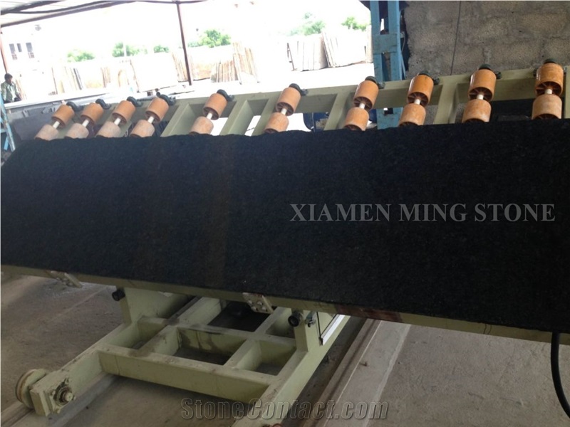Absolute Ash Black Nero Granite Tile, Villa Wall Cladding Panel Slabs, Crystal Galaxy Granite Exterior Building Floor Pattern Tile