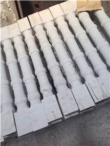 Absolute Snow White Marble Balustrade Handrail Building Interior Stone,Pure Marble Baluster for Villa Decoration