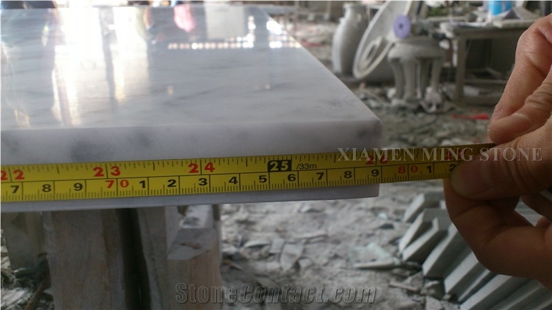Bianco Carrara White Marble Interior Rectangle Tabletop,Modern Style White Worktop Table Polished 3cm
