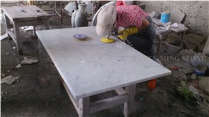 Bianco Carrara White Marble Interior Rectangle Tabletop,Modern Style White Worktop Table Polished 3cm