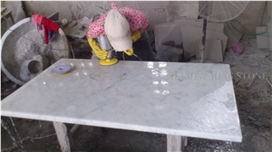 Bianco Carrara White Marble Interior Rectangle Tabletop,Modern Style White Worktop Table Polished 3cm