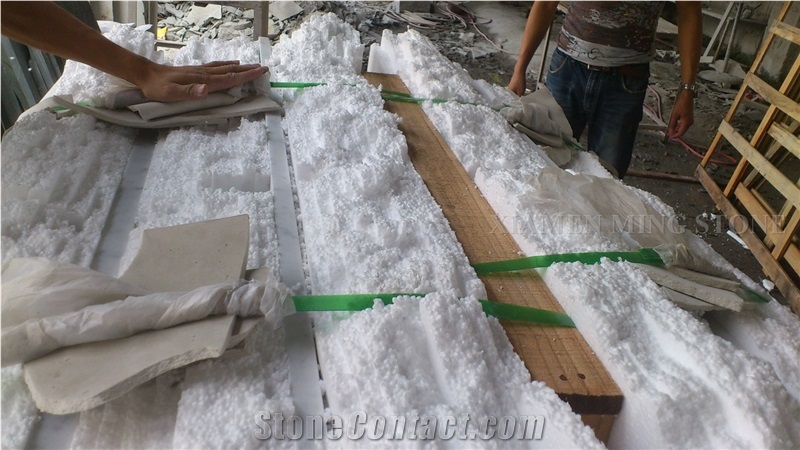 Bianco Carrara White Marble Interior Rectangle Tabletop,Modern Style White Worktop Table Polished 3cm