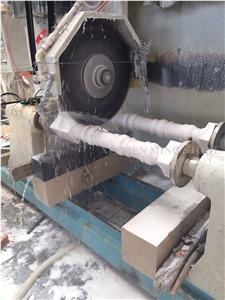 Block Stock-Absolute White Marble Balustrade Handrail Building Interior Stone, Marble Baluster for Villa Decoration