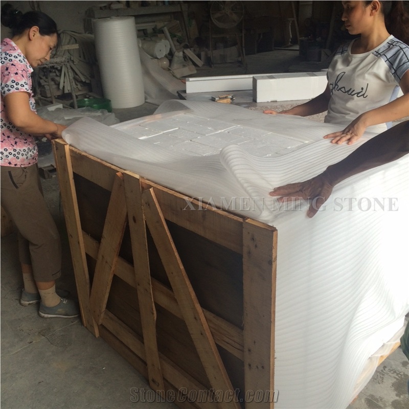 Block Stock-Absolute White Marble Balustrade Handrail Building Interior Stone, Marble Baluster for Villa Decoration
