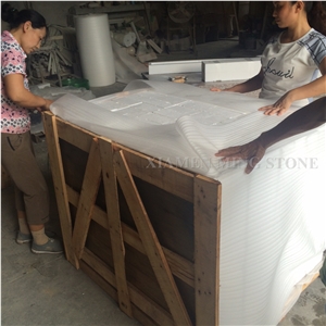 Block Stock-Absolute White Marble Balustrade Handrail Building Interior Stone, Marble Baluster for Villa Decoration