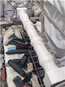 Block Stock-Absolute White Marble Balustrade Handrail Building Interior Stone, Marble Baluster for Villa Decoration